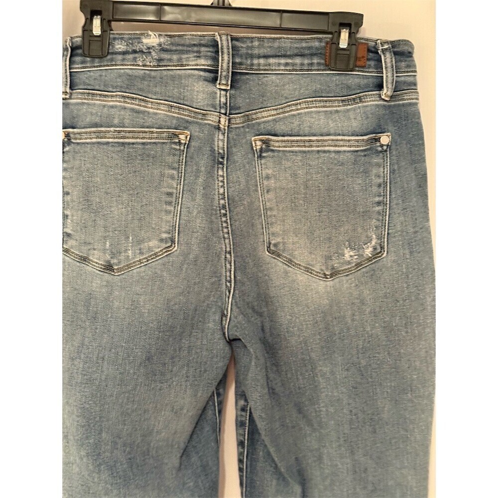 Judy Blue Jeans Womens Size M Blue High Rise Distressed Straight Crop - Picture 8 of 16